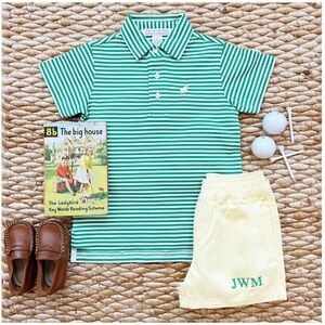 TBBC Striped Green Polo Shirt for Kids